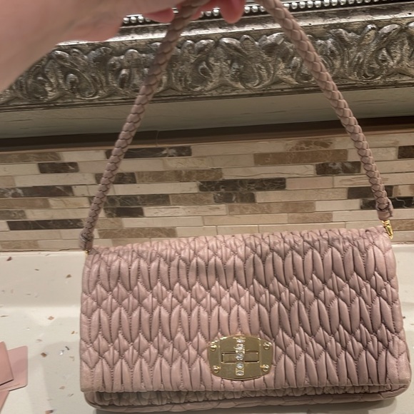 Miu Miu quilted bag Napa crystal clear n cammeo color - Picture 12 of 12